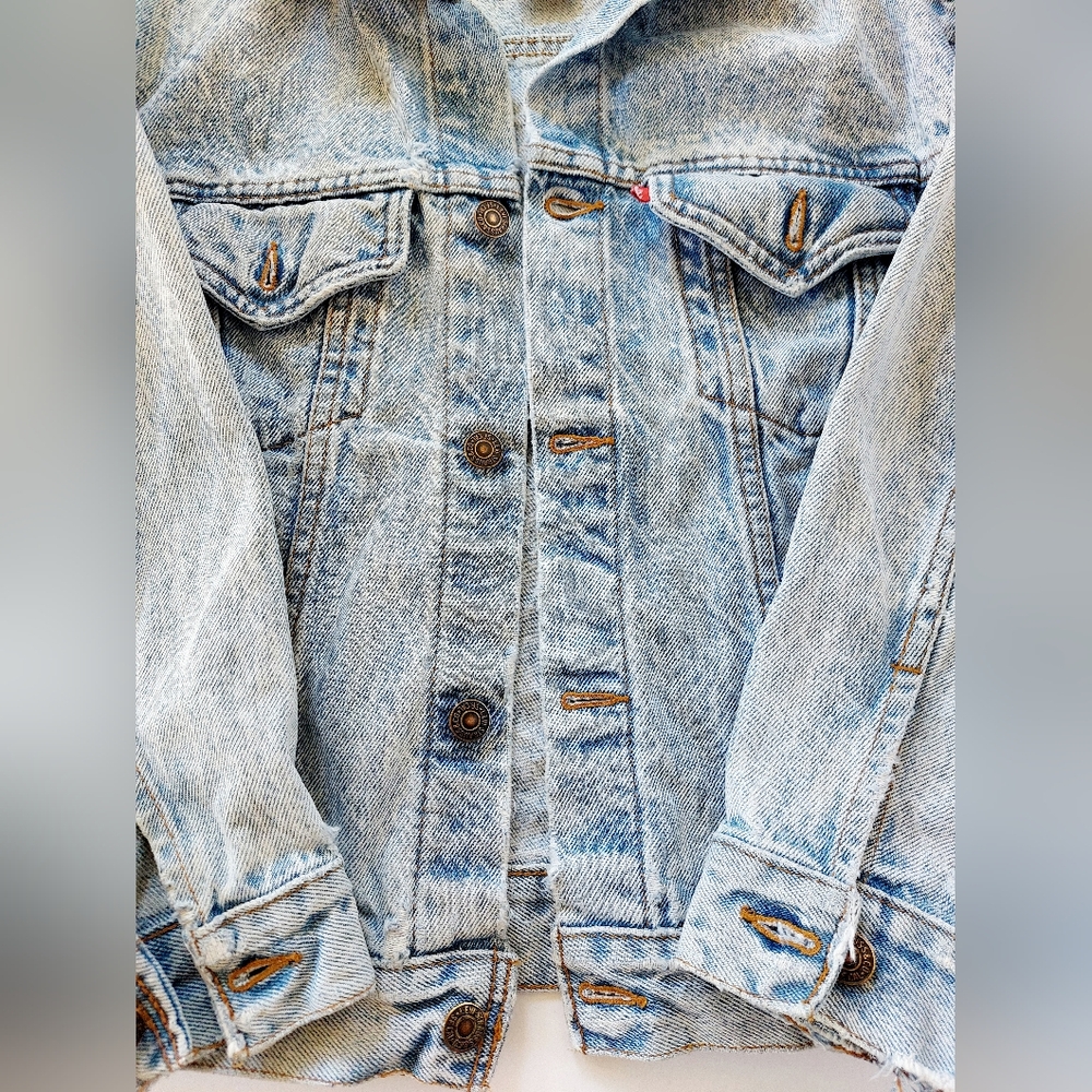 Acid Wash 80s Trucker III Levi Denim Jacket size Medium‎ Women's 57508-0209 Made - Picture 11 of 12